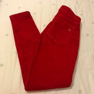Rag & Bone Red corduroy jeans.
